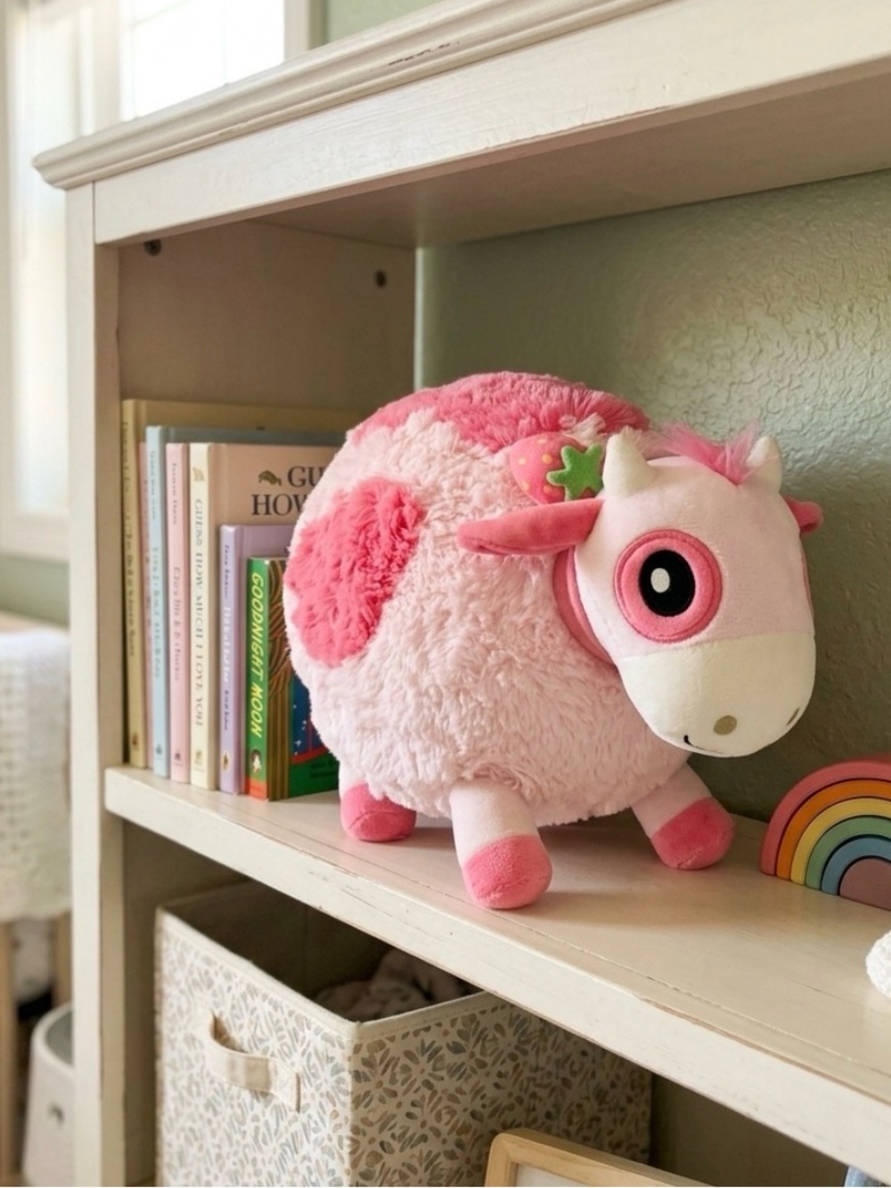 Squishable Plush Pink Strawberry Cow Decorative Lovey Stuffed Animal